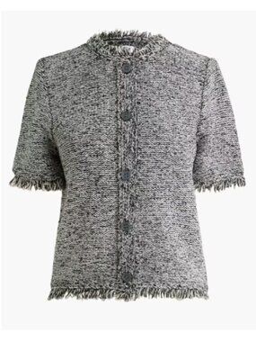 J.Crew Factory Short-sleeve Fringe Lady Cardigan Sweater Small